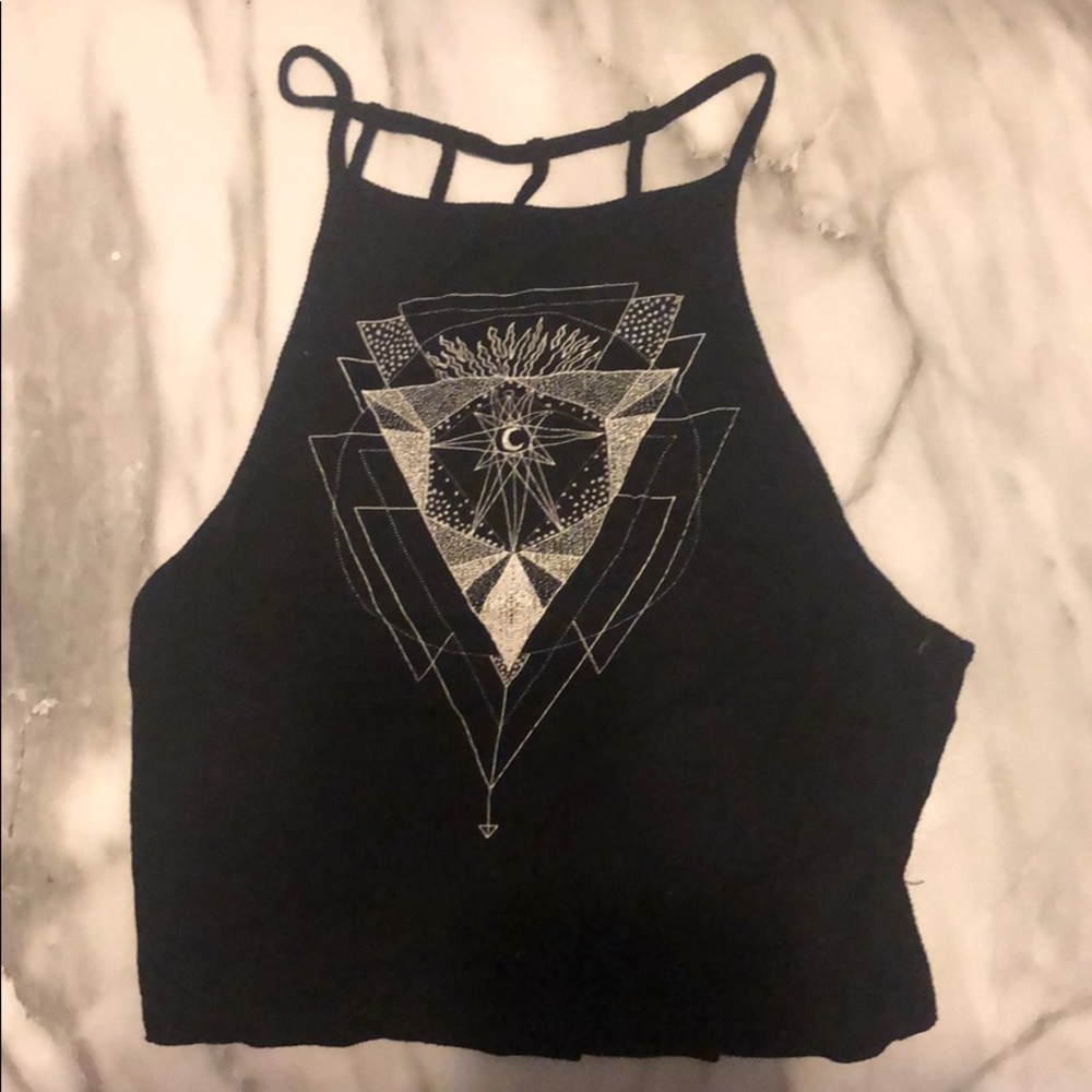 Black tank with back detailing